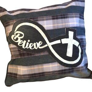 Inspirational Pillow Cover 18 x 18 Inches: Handmade Christian Faith Home Decor